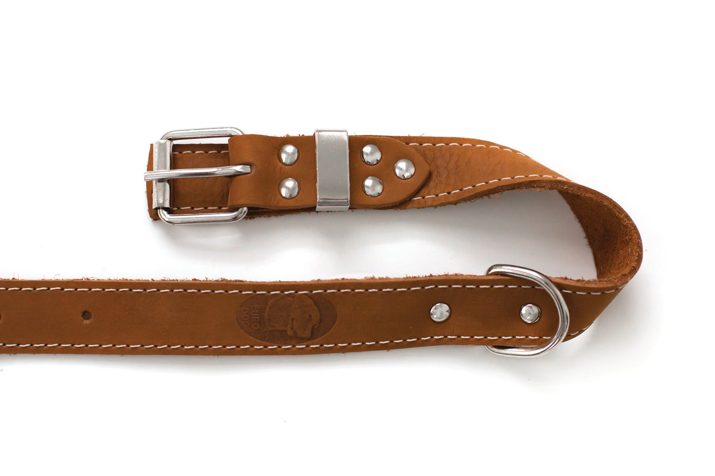 Traditional Earth Brown Leather Dog Collar