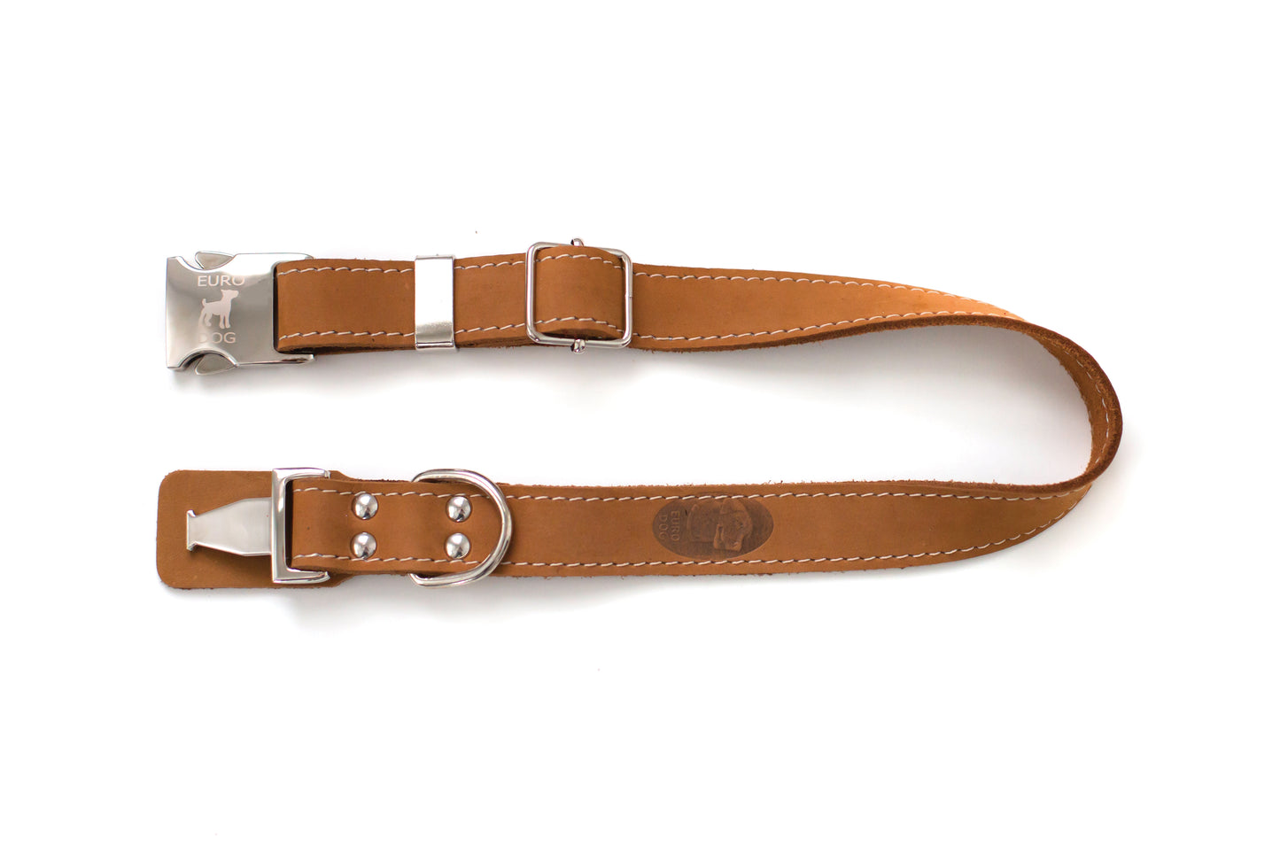 Bestseller Quick-Release Earth Brown Leather Dog Collar with Metal Buckle