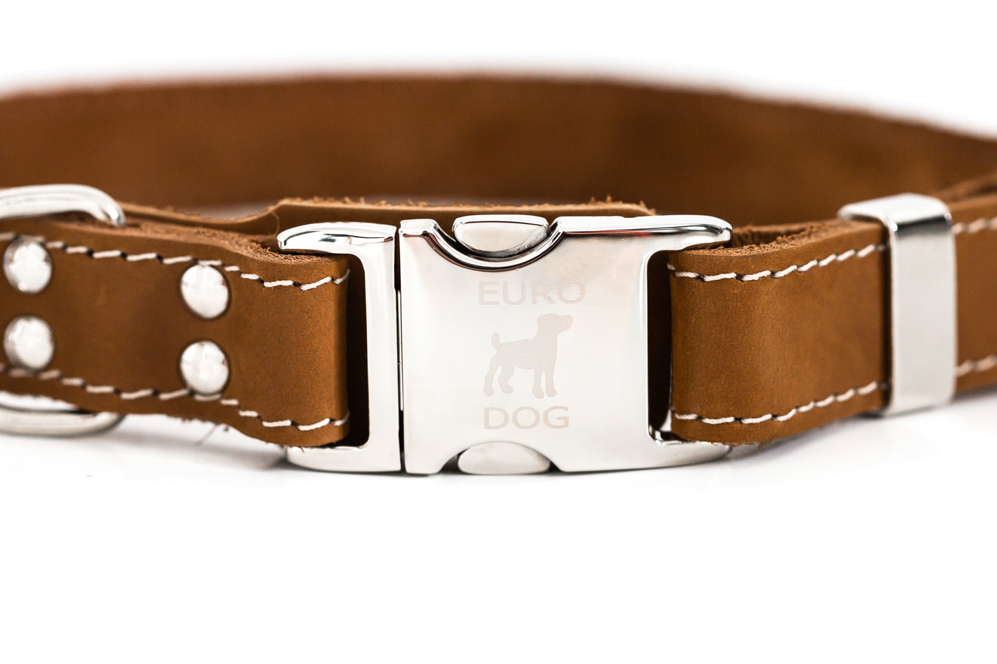 Bestseller Quick-Release Earth Brown Leather Dog Collar with Metal Buckle