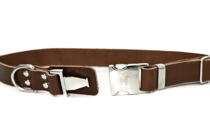 Modern Style Quick-Release Leather Dog Collar