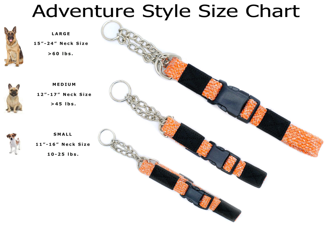 Adventure Style Mountain Flat Weave Martingale Dog Collar