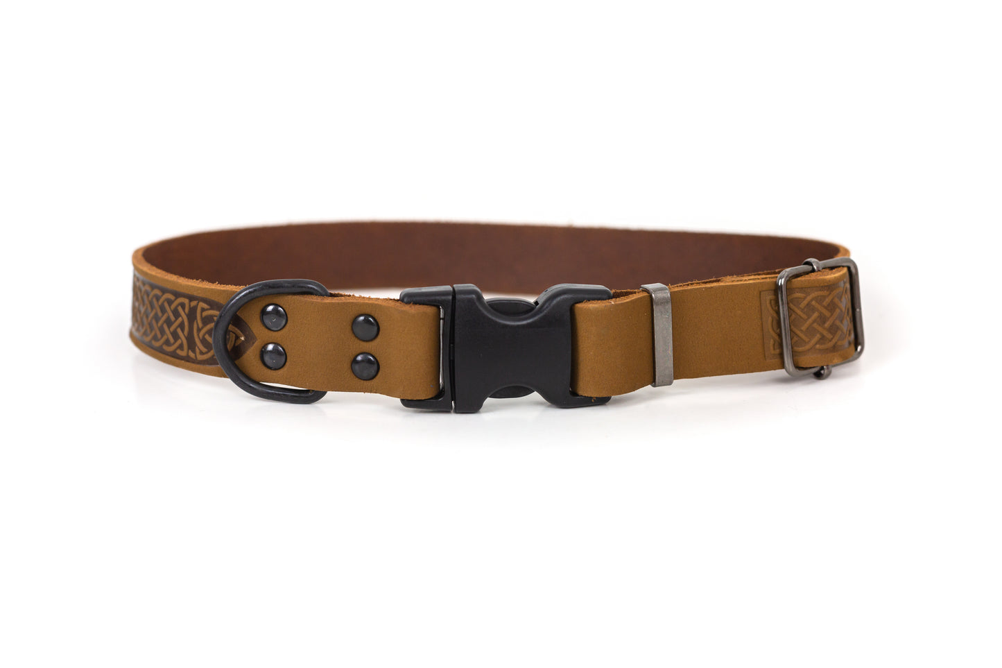 Celtic Sport Earth Brown Leather Dog Collar