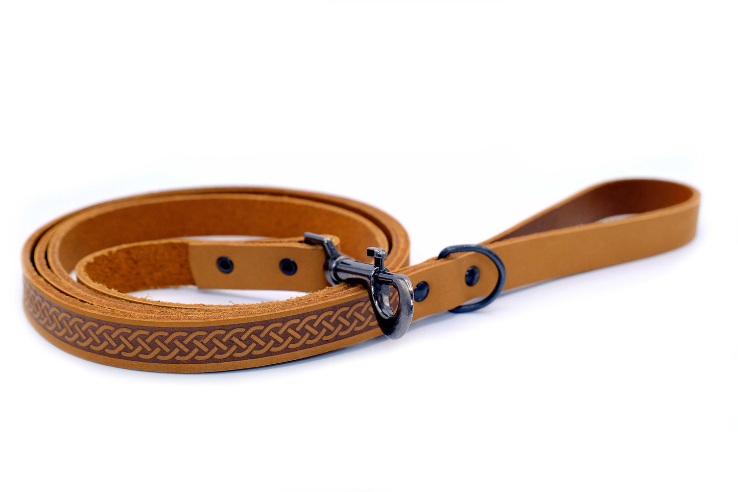 Celtic Sport Khaki Leather Dog Leash