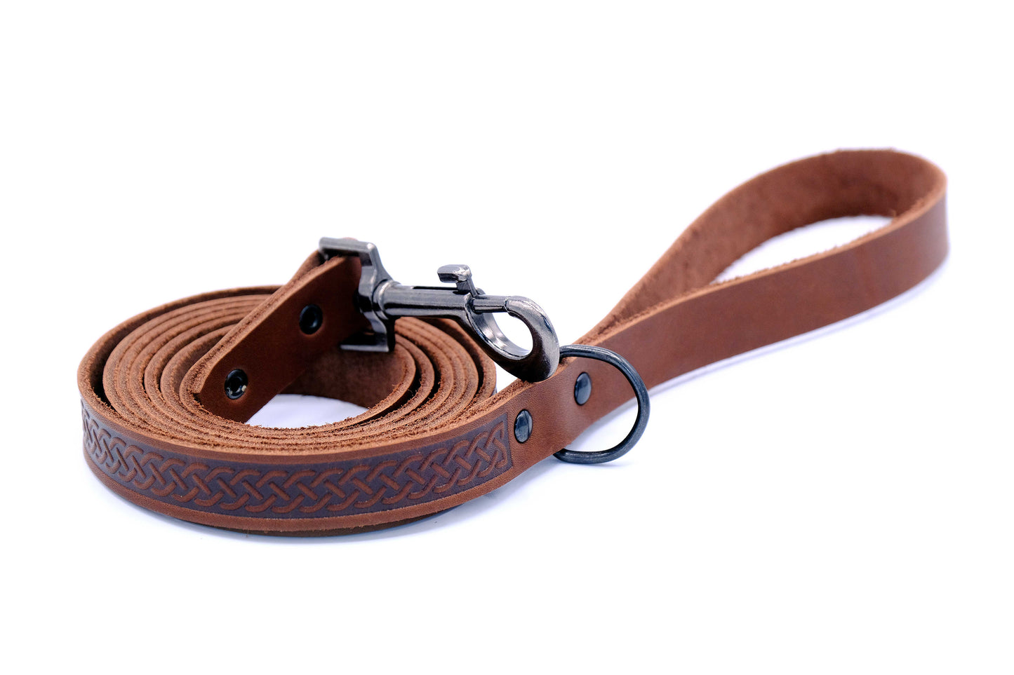 Celtic Sport Leather Collar and Leash Set