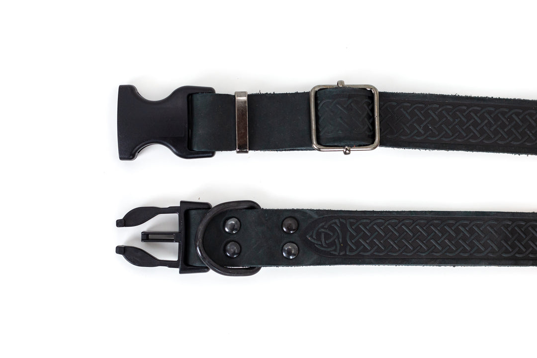 Celtic Sport Quick-Release Leather Dog Collar