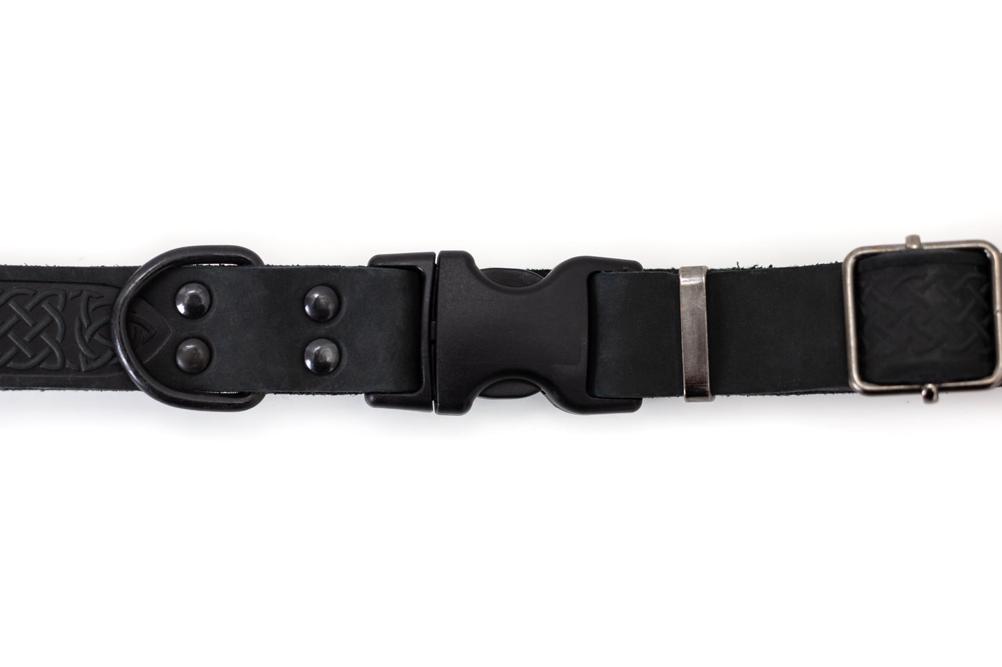 Celtic Sport Midnight Black Leather Dog Collar