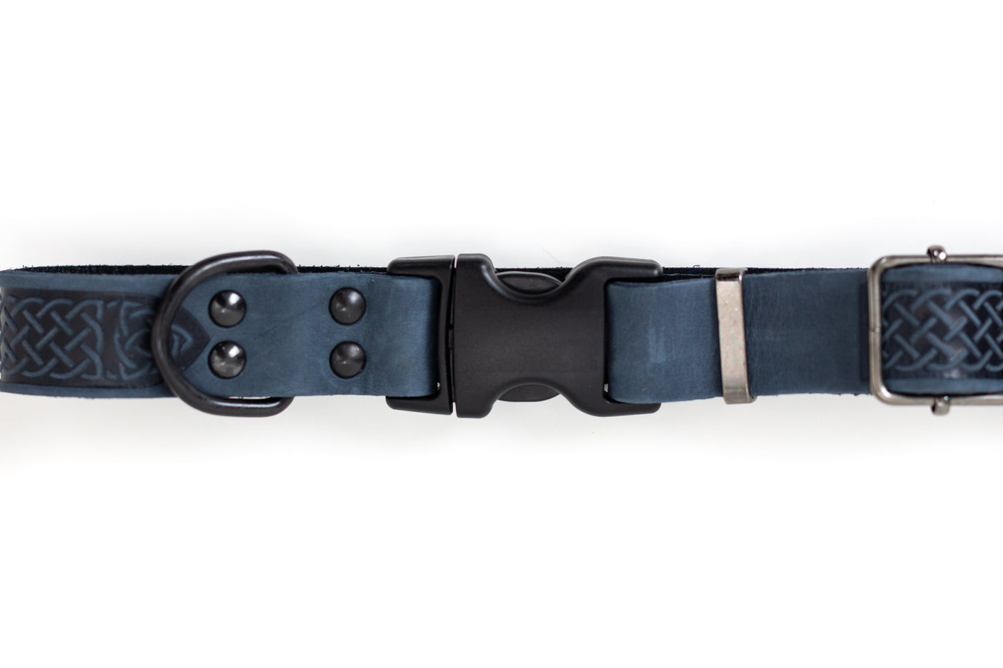 Celtic Sport Blue Jeans Leather Dog Collar