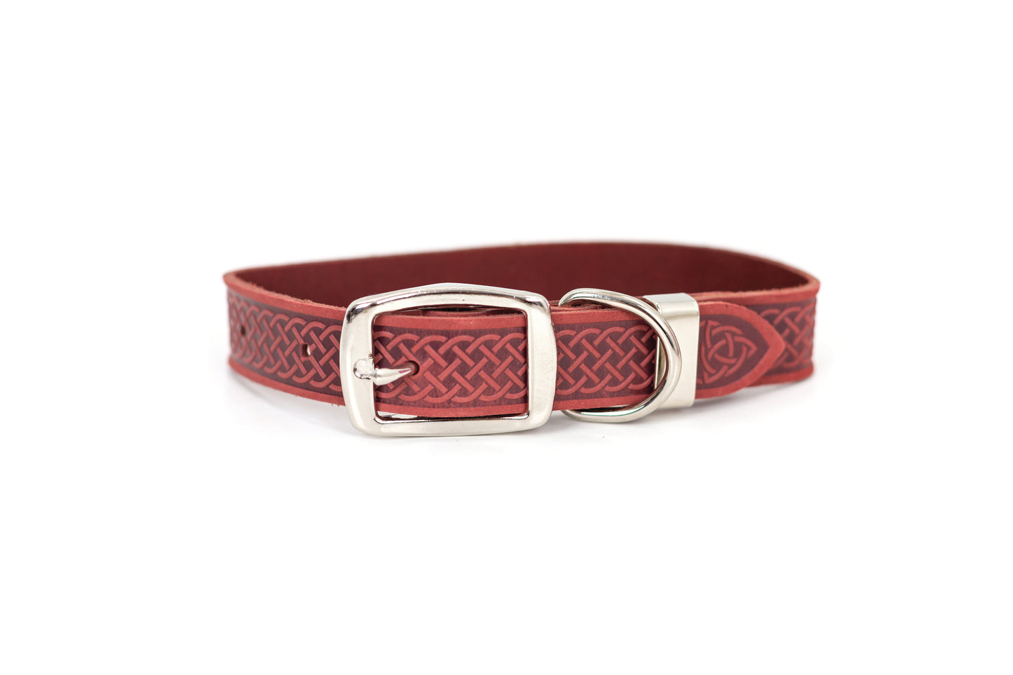 Z Celtic Style Leather Dog Collar