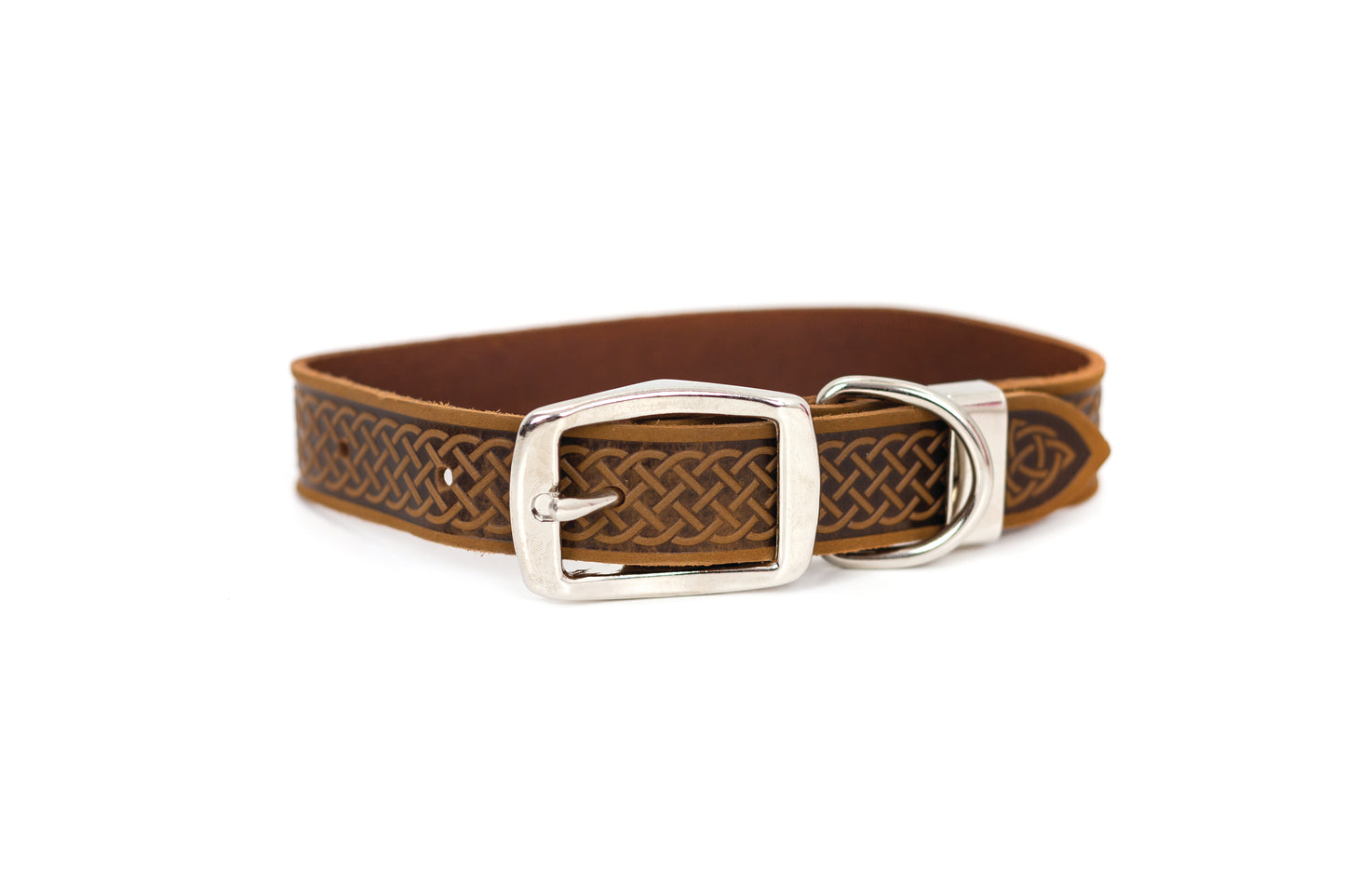 Z Celtic Style Leather Dog Collar