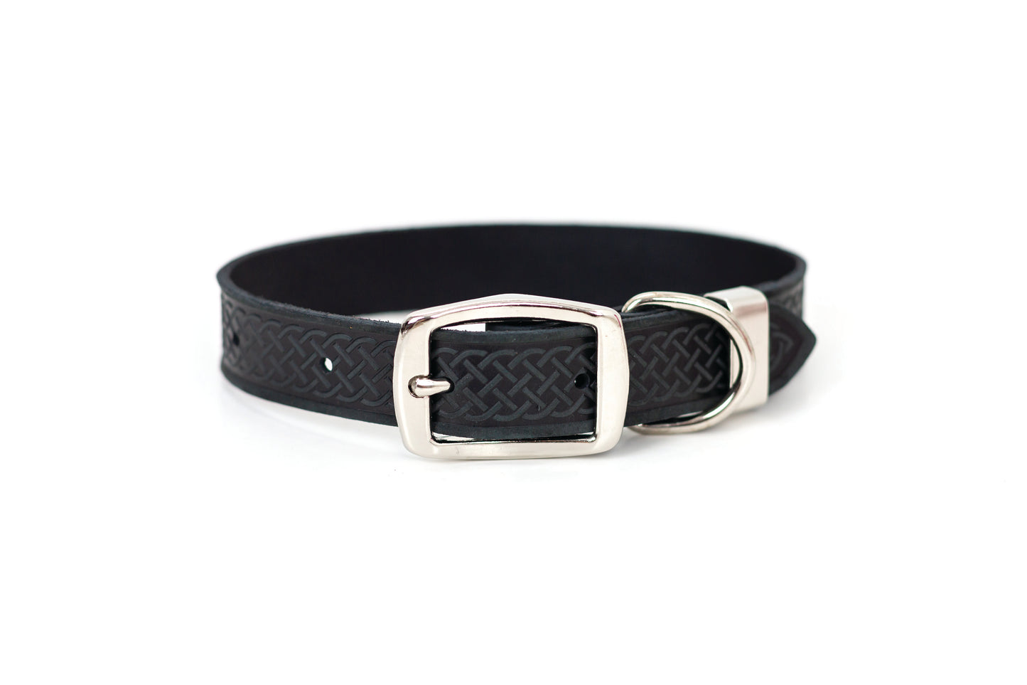 Z Celtic Style Leather Dog Collar