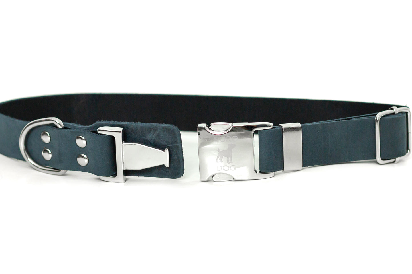 Modern Style Quick-Release Leather Dog Collar