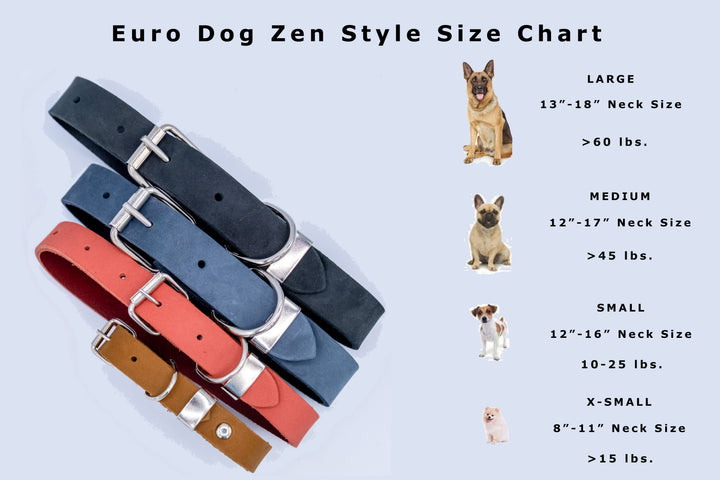 Zen Style Soft Leather Euro Dog Collar
