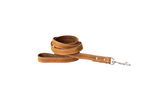 Traditional Earth Brown Leather Dog Leash