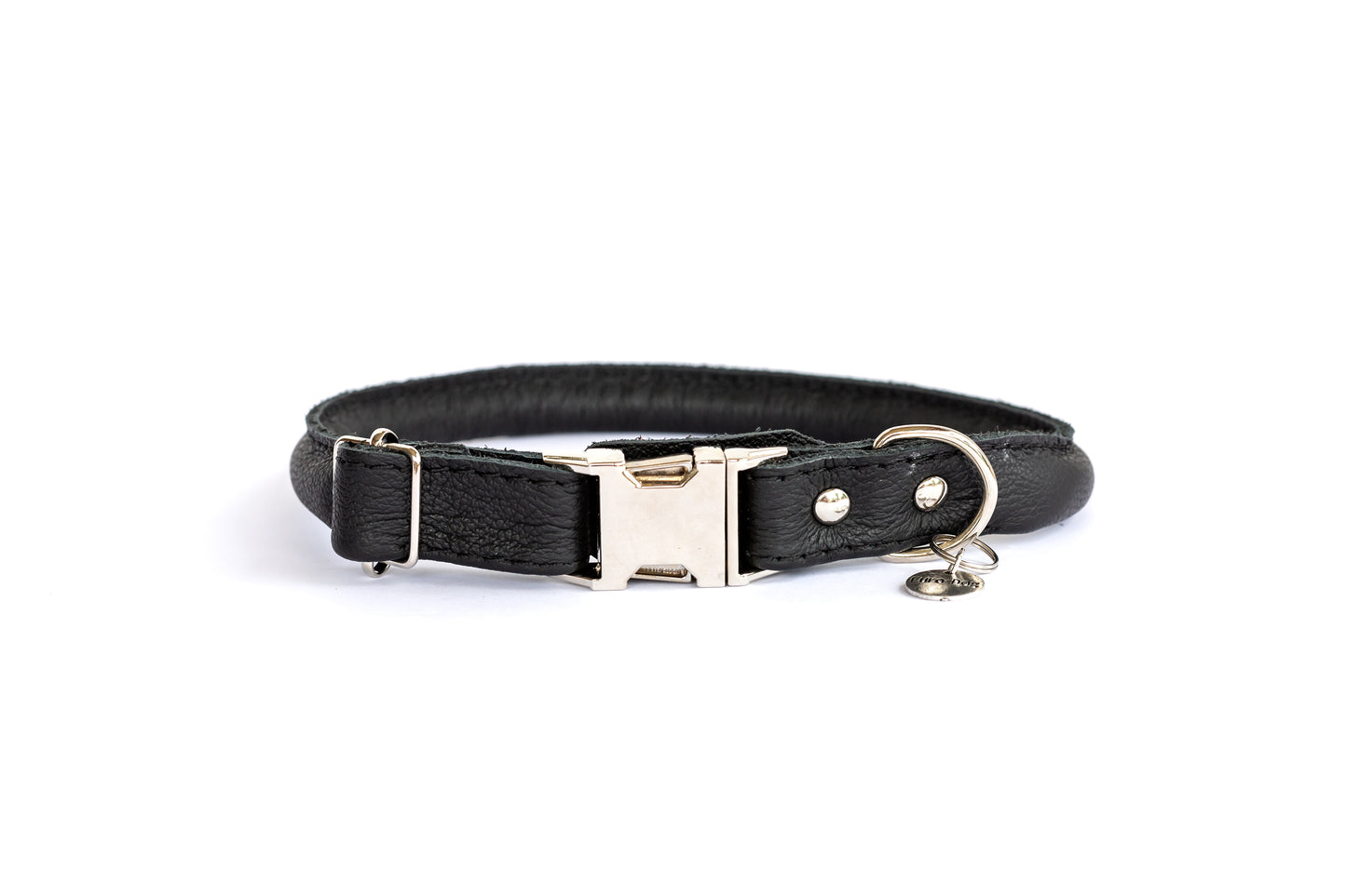 Rolled Leather Quick-Release Dog Collar