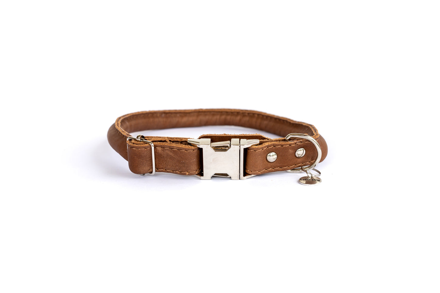 Rolled Leather Quick-Release Dog Collar